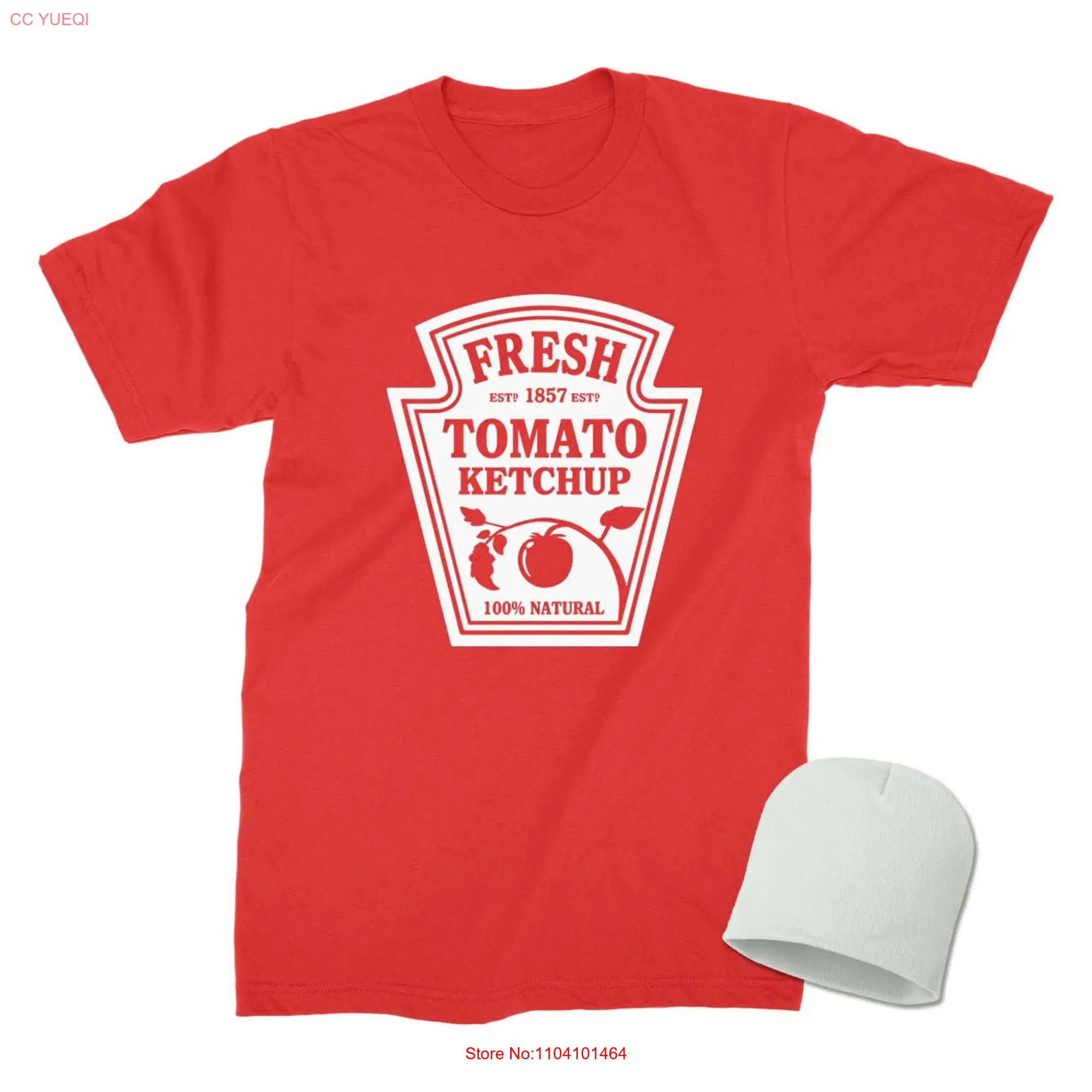 Футболка с рисунком томатного кетчупа Красная футболка белой шапочкой детский