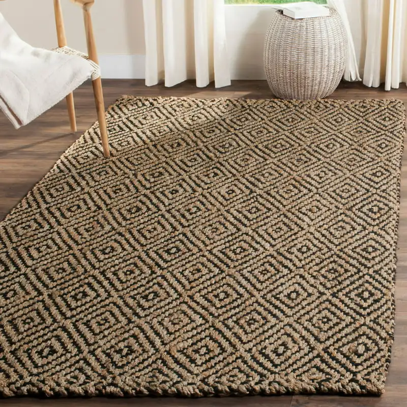 

Fiber Emory Geometric Jute Area Rug, Natural/Black, 10' x 14'
