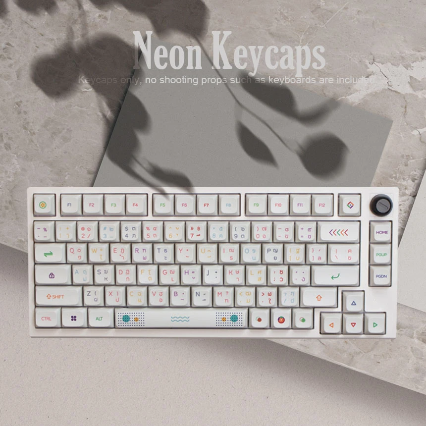 

Neon Keycaps XDA Profile 122 Keys Thai PBT Sublimation for 61/68/87/98/104 Layout Mechanical Keyboard