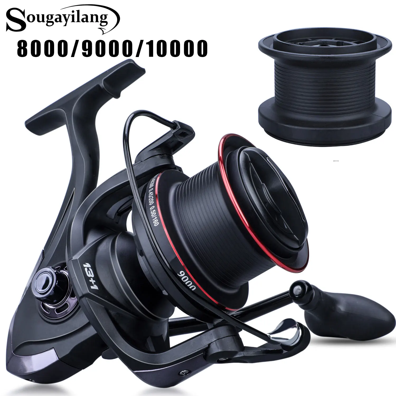 

Sougayilang Fishing Reel 8000~10000 Series 4.1:1 Gear Ratio Spinning Reel Max Drag 25kg Carp Reels for Saltwater Sea Fishing