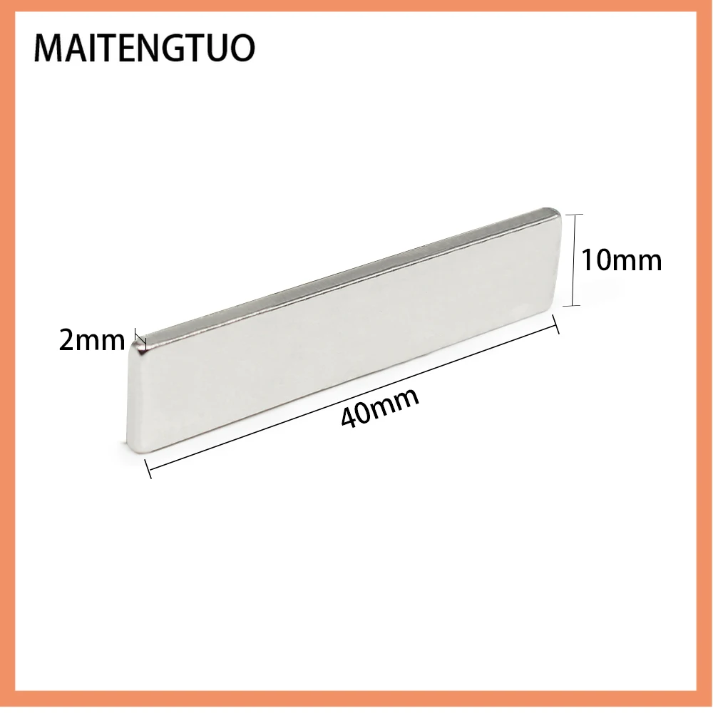 

2/5/10/20/30/50PCS 40x10x2mm Block Rare Earth Neodymium Magnet N35 Rectangular Strong Powerful Magnets 40x10x2 40*10*2 mm