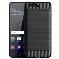 brushed texture case for huawei p10 silicone cases for p10 huawey luxury carbon fiber soft tpu phone cover