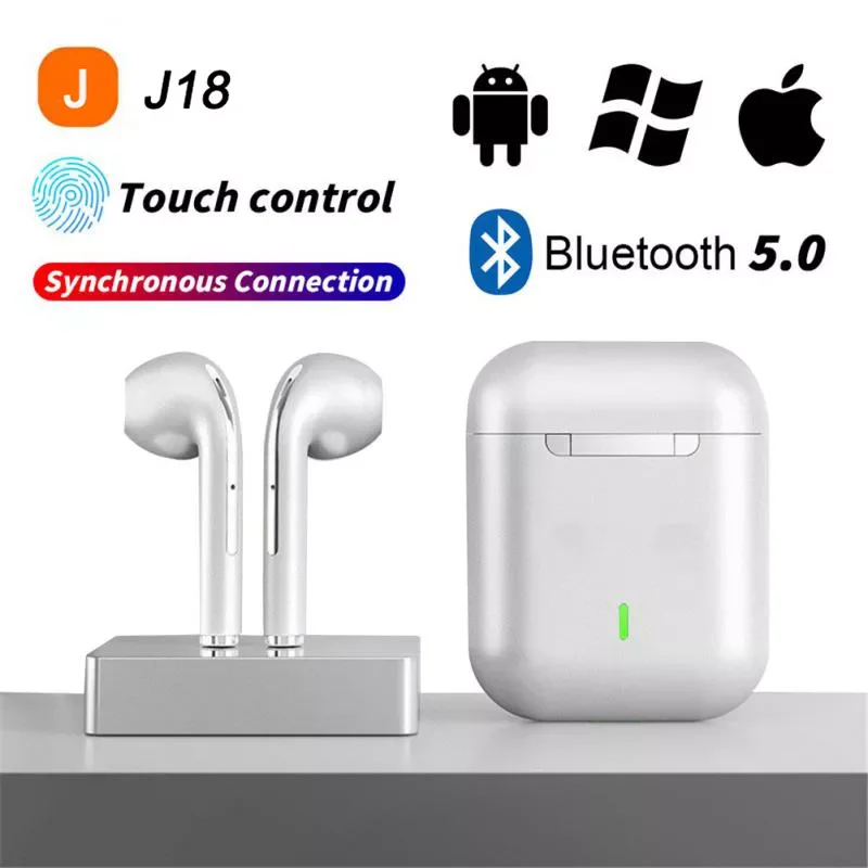 

NEW J18 2022 Wireless TWS Earphone Bluetooth 5.0 Stereo Noise Cancelling Earbuds With Mic In-Ear Sport Waterproof Headset