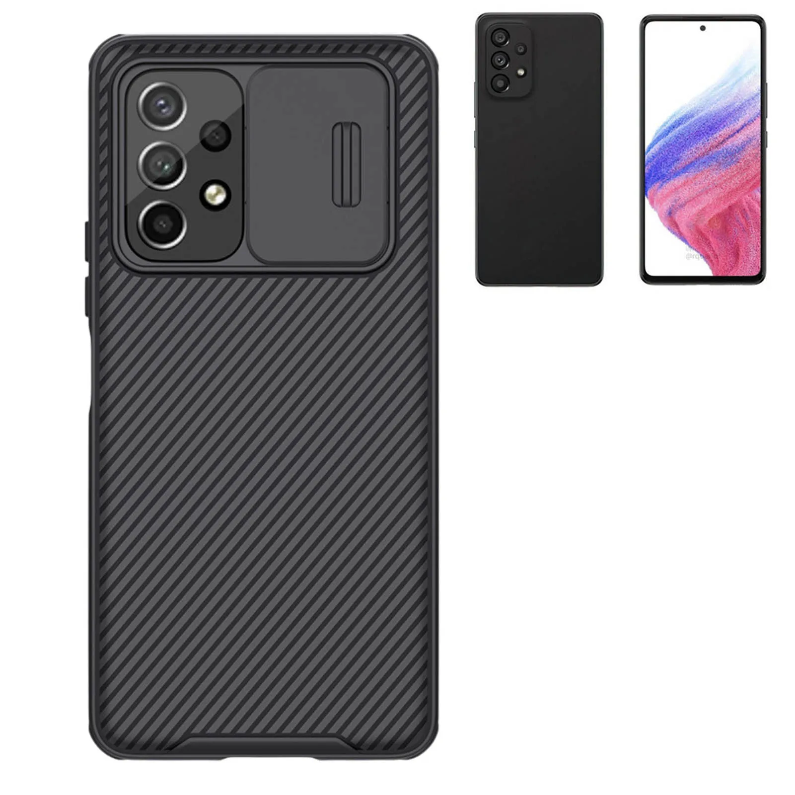 Phone Protective Case Cover For Galaxy A53 5G Mobile Phone Anti-peeping Lens Protector Slide Back Cover For Samsung Cellphones