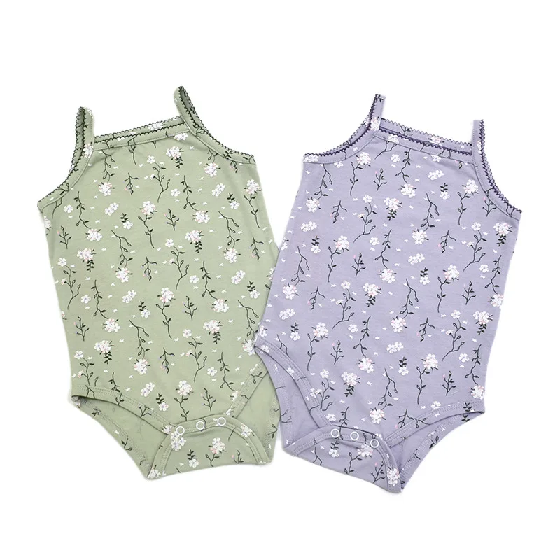 

Summer baby clothes female baby suspenders floral triangle bag fart romper fresh romper