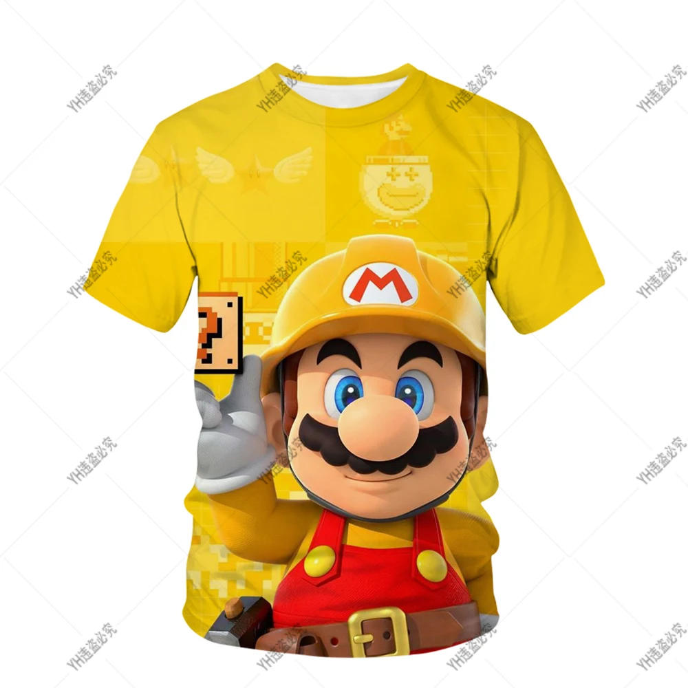 Футболка детская с 3D-принтом Super Mario для мужчин и женщин свитшот круглым вырезом