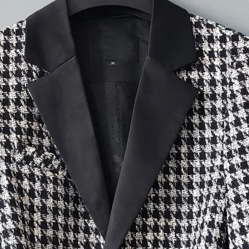 Новинка Мужской Блейзер средней длины роскошный повседневный мужской блейзер в