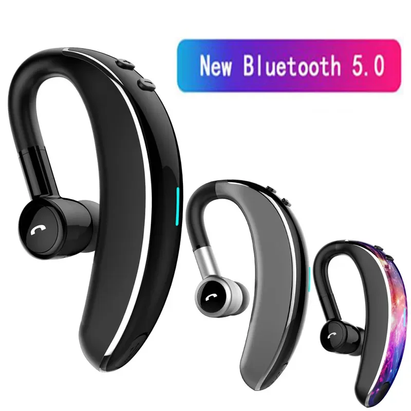 Фото Беспроводные наушники Bluetooth-вкладыши с микрофоном громкой связи для вождения спортивные ушные крючки V7 с шумоподавлением регулировка громкости наушников №1
