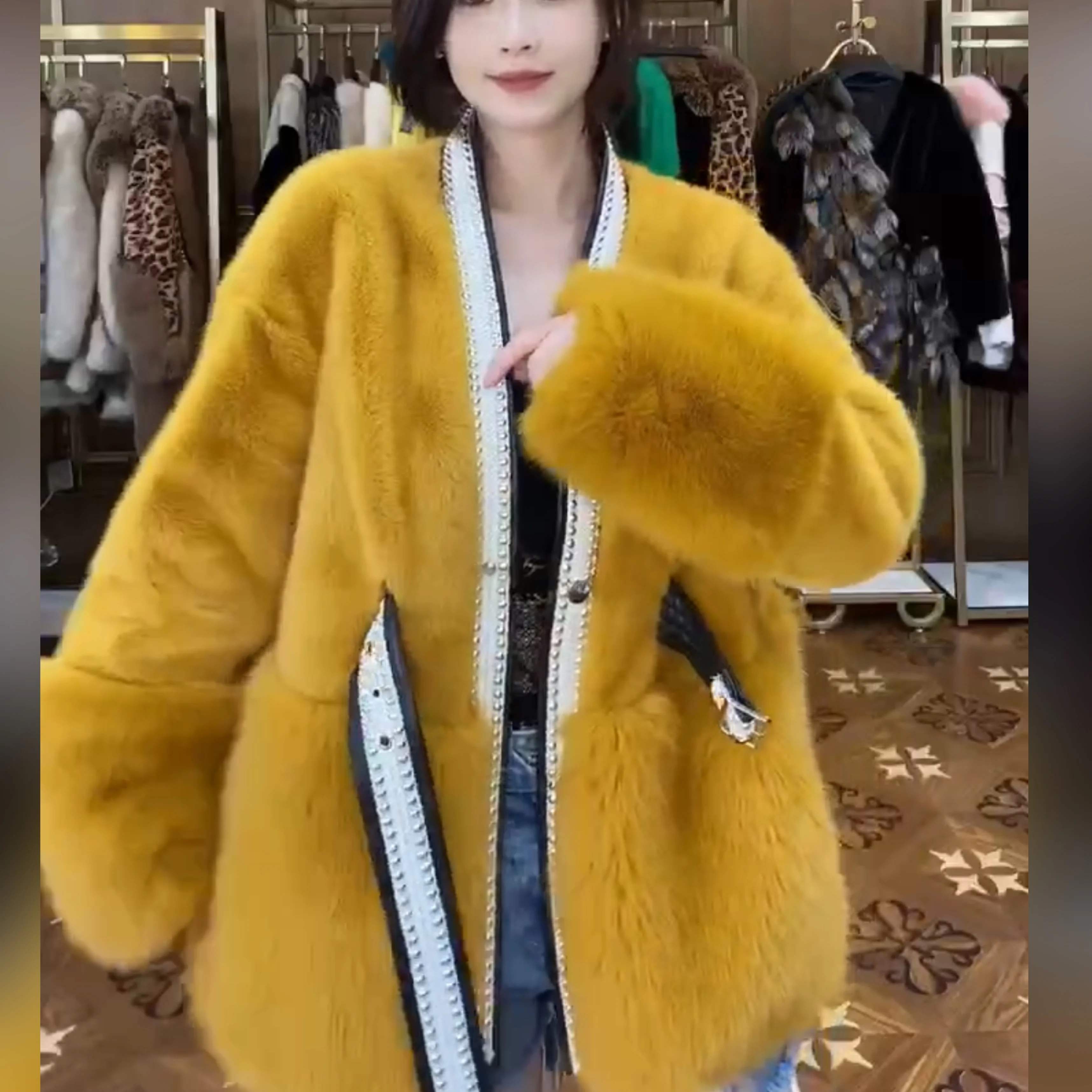 European Long-Sleeved Fur Coat Women Fashion Toka Double Face Wool Leather Warm Casual All-Match Graceful Fur Jacket 2022 Winter