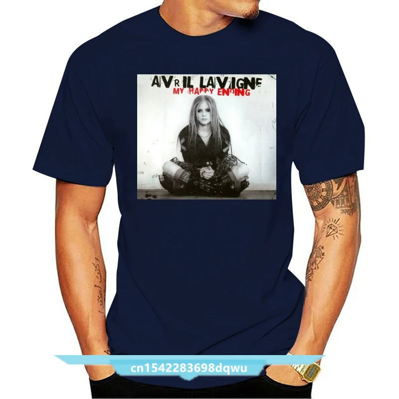 

Round Neck T-shirt Avril Lavigne My Happy Ending Rock Album Cover Mens Crew Neck Design T Shirts 2021 New Fashion Men'S Top Tee