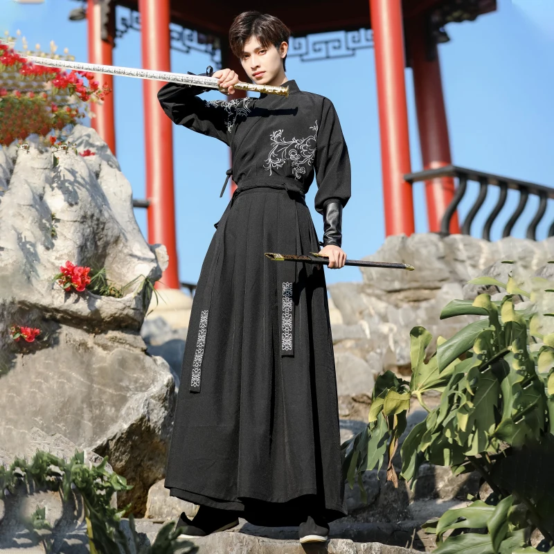 

The han dynasty in ancient China the palace bodyguard cosplay eastern warriors black swordsman clothing men big yards