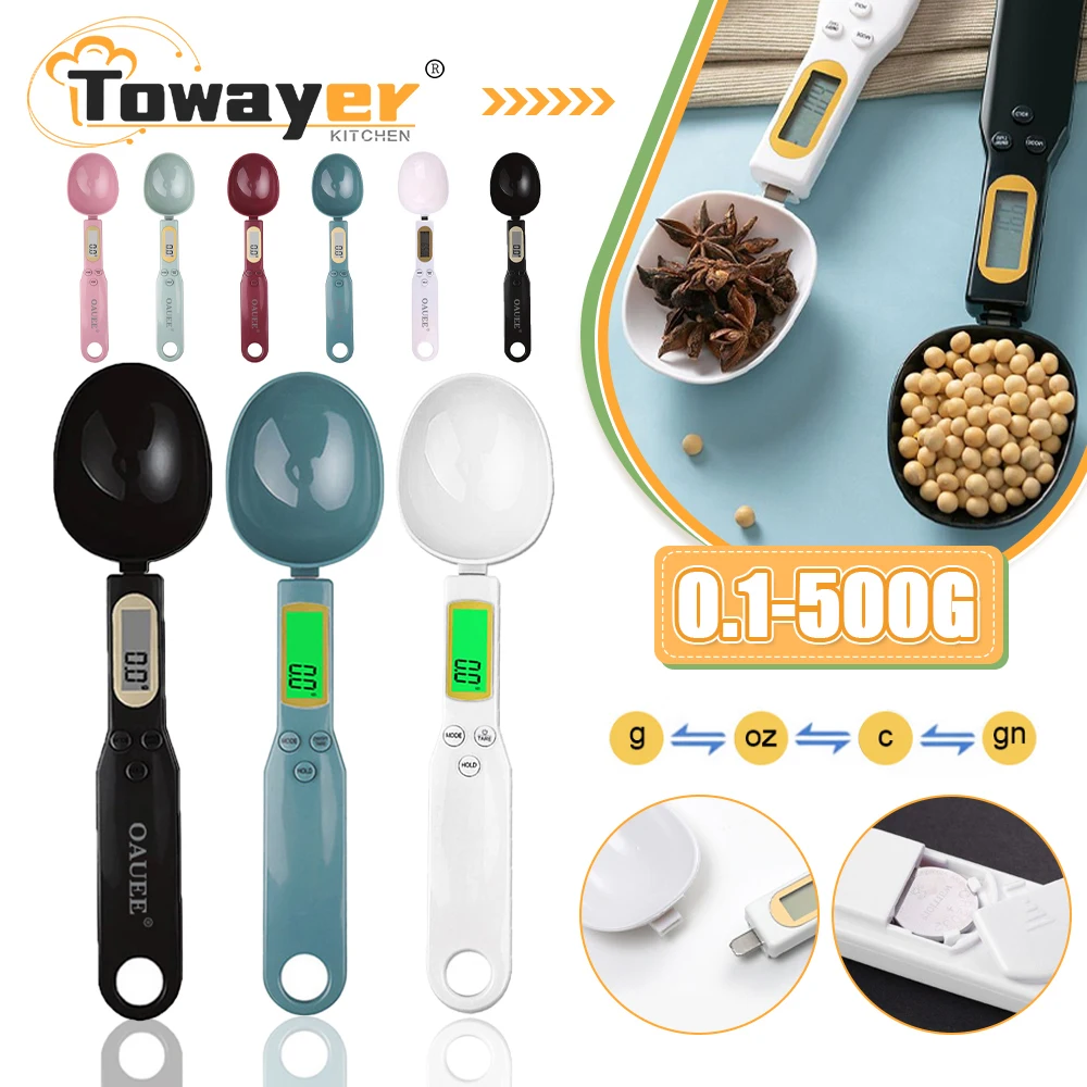 

Backlight Upgrade Electronic Kitchen Scale 0.1-500g Weight Measuring Food Flour Digital Spoon Scale Kitchen Tool for Milk Coffee
