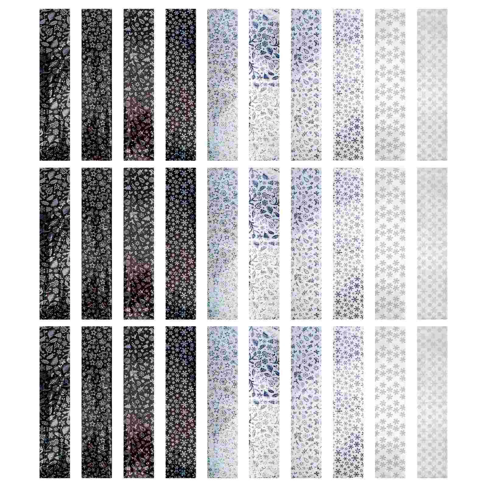 

30 Pcs Bronzing Snowflake Nail Stickers 3d Holiday Decals Manicures Accessories