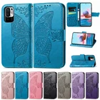 Кожаный чехол-бумажник с бабочкой для Xiaomi Redmi 10 9 9A 9C 9T 8 8A Note 1010S10 Pro9 Pro8Pro Mi Poco X3 Pro 11T