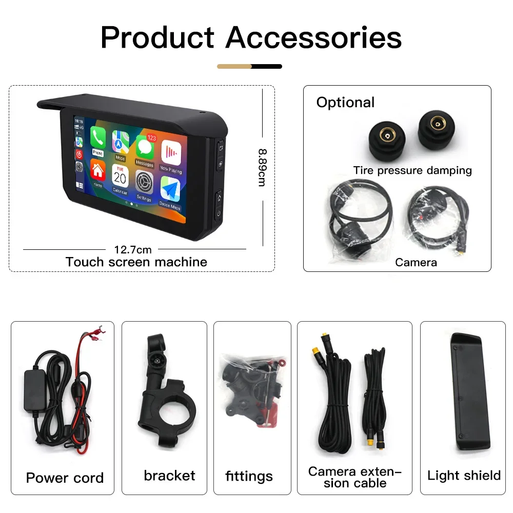 Autoabc Беспроводной экран дисплея Мотоциклы Gps-навигатор Авто Gps Bt 5-дюймовый