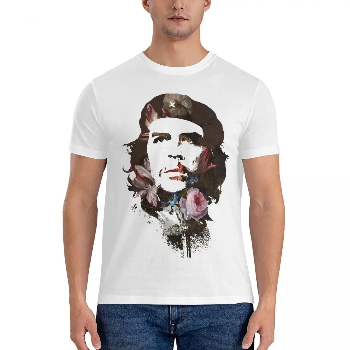 Женская и мужская Повседневная футболка из 100% хлопка с круглым вырезом