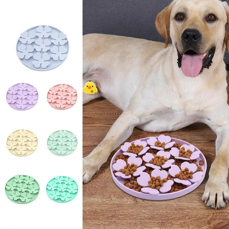 

Dog Lick Pads Peanut Butter Slow Feeder With Suction Cup Mutipurpose Raised Flower Design Lick Mats For Cats Dogs Pets Products