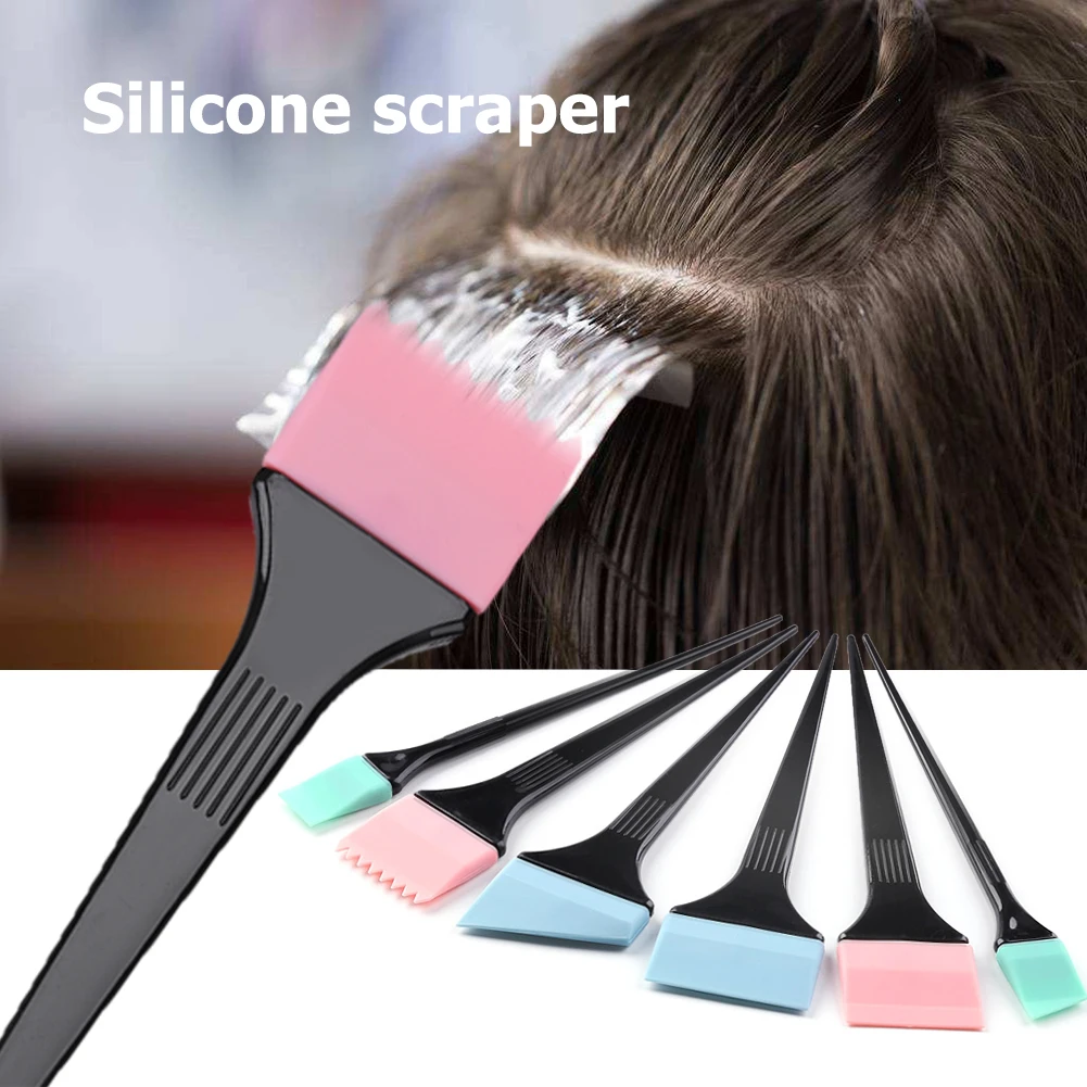 

6pcs/Set Hair Dyeing Brushes Spatula Coloring Comb Kit Silicone Home DIY Barber Styling Tool
