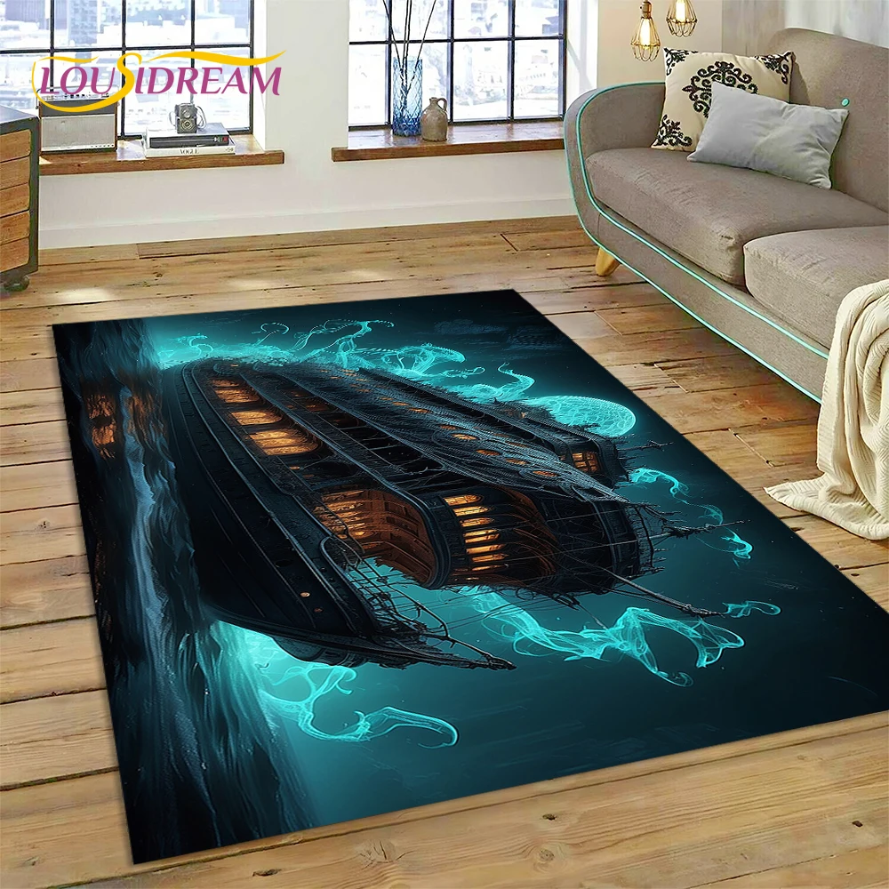 Древняя лодка с пиратским кораблем баркка коврик Sailboa для украшения гостиной