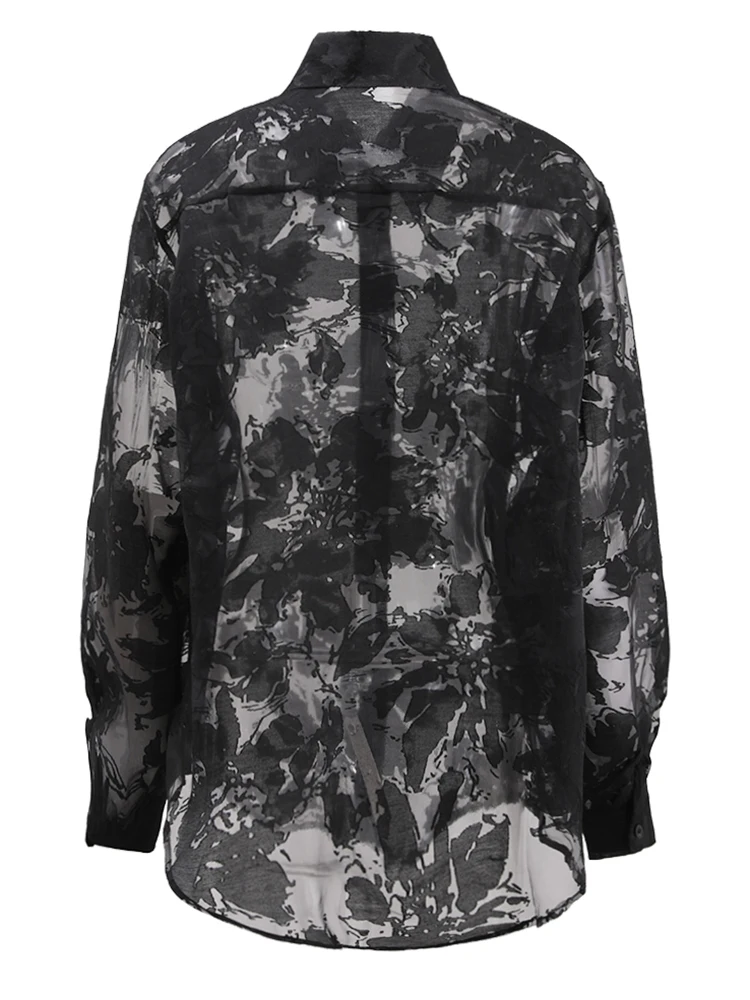 EAM женская черно-белая тонкая перспективная блузка большого размера новая