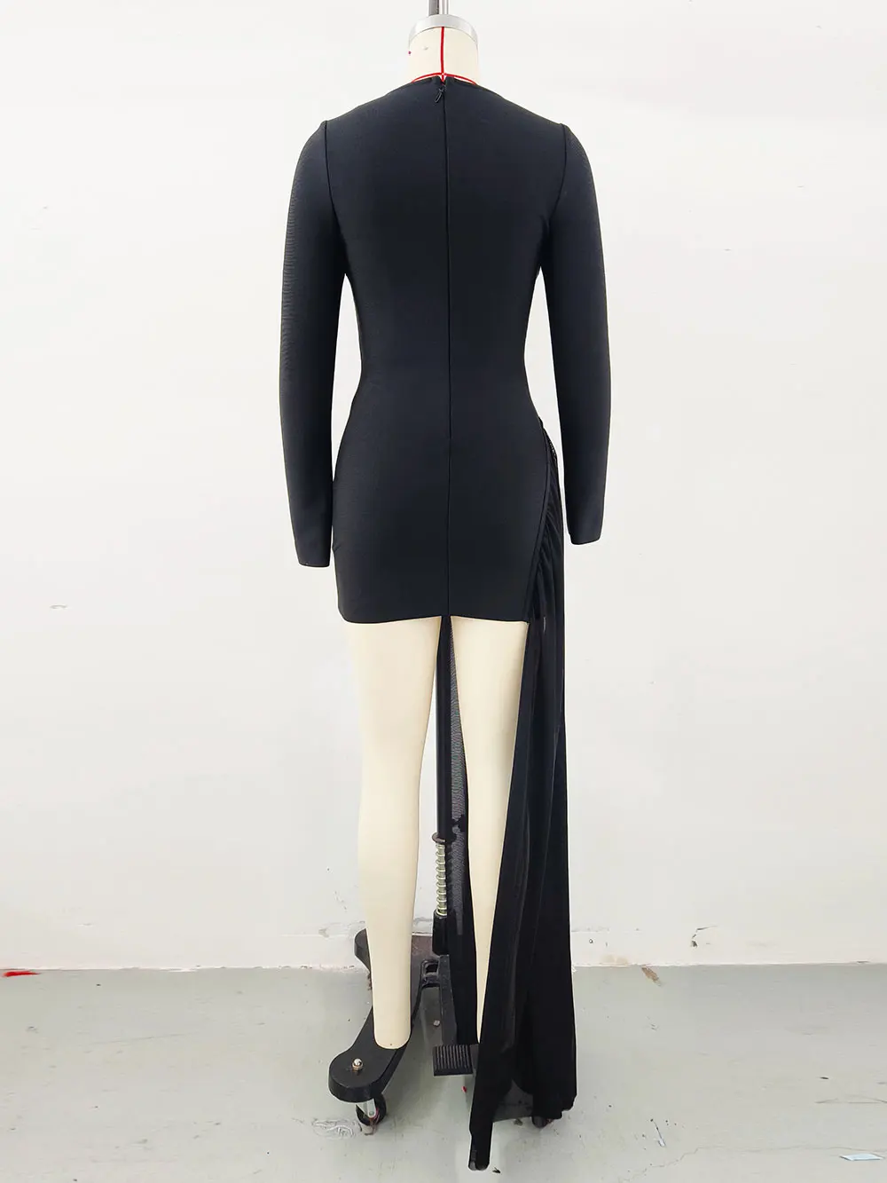 2024 сексуальные женские асимметричные платья с круглым вырезом и длинным рукавом