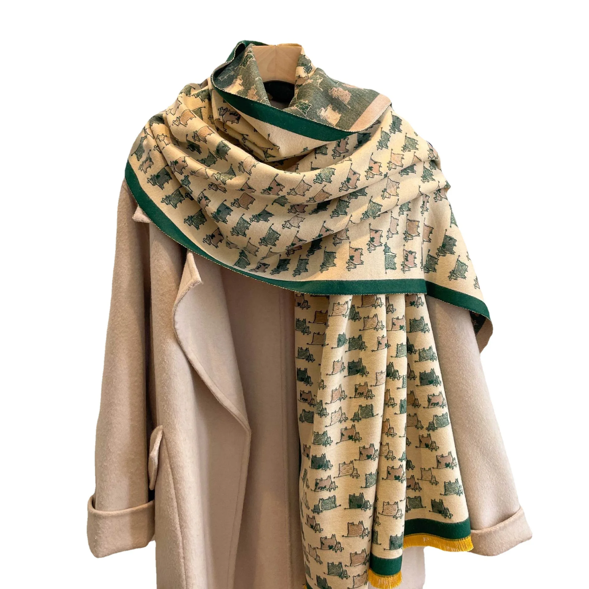 

Кашемировый шарф, женское теплое одеяло Bufanda, элегантный клетчатый хиджаб для дам, Осенние палантины, двусторонние зимние шарфы, шали