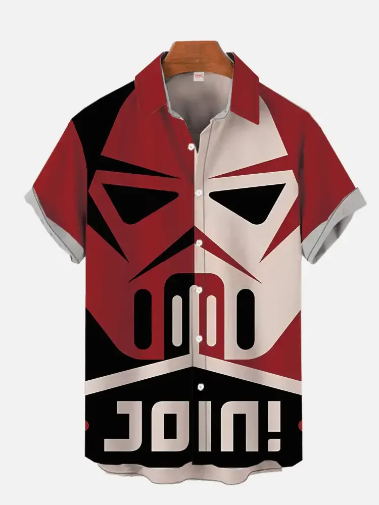 Casual Starwars- Summer Shirts Men Women Hawaiian Short Sleeve Shirt Boys Clothes Girls Teen Fashion Tshirt Man
