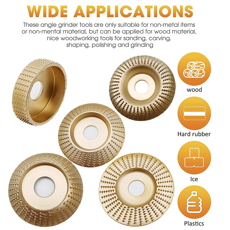 3/5pcs  Bore 16 22mm Wood Grinding Polishing Wheel Rotary Disc Sanding Wood Carving Tool Abrasive Disc Tools for Angle Grinder