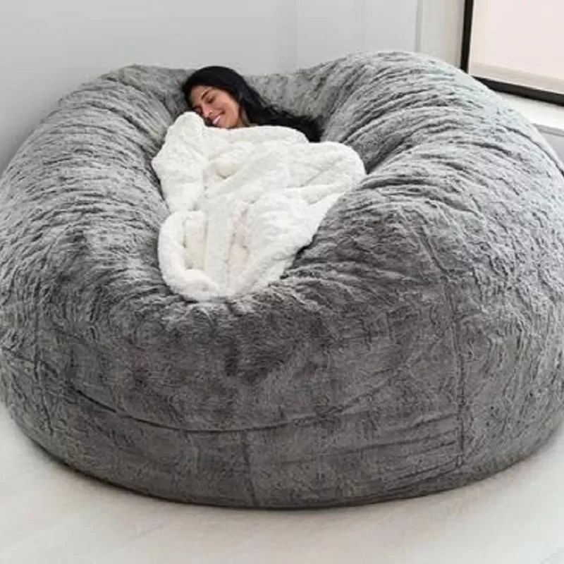 

Soft Warm 7FT 183*90cm Fur Giant Removable Washable Bean Bag Bed Cover Comfortable Living Room Furniture Lazy Sofa Coat