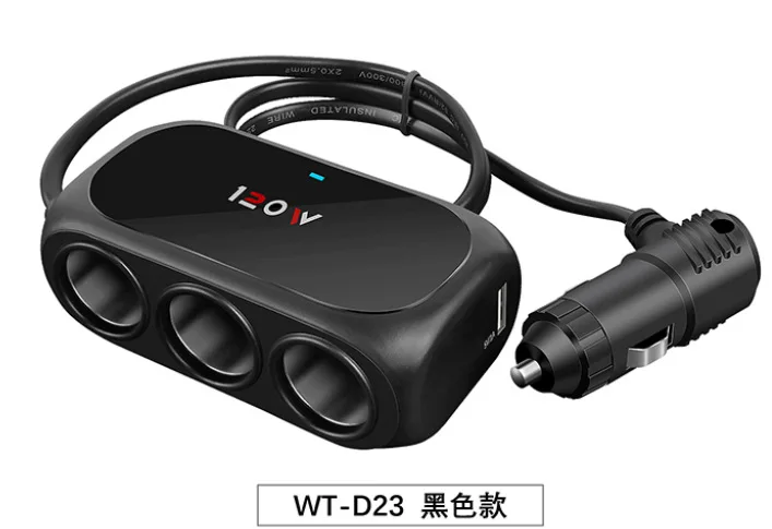 

Автомобильный разветвитель прикуривателя с 3 розетками, двойной USB светодиодный автомобильный быстрый зарядный прибор 120 Вт, 12 В, 24 В, автомобильное зарядное устройство, адаптер для iPhone, GPS, видеорегистратора