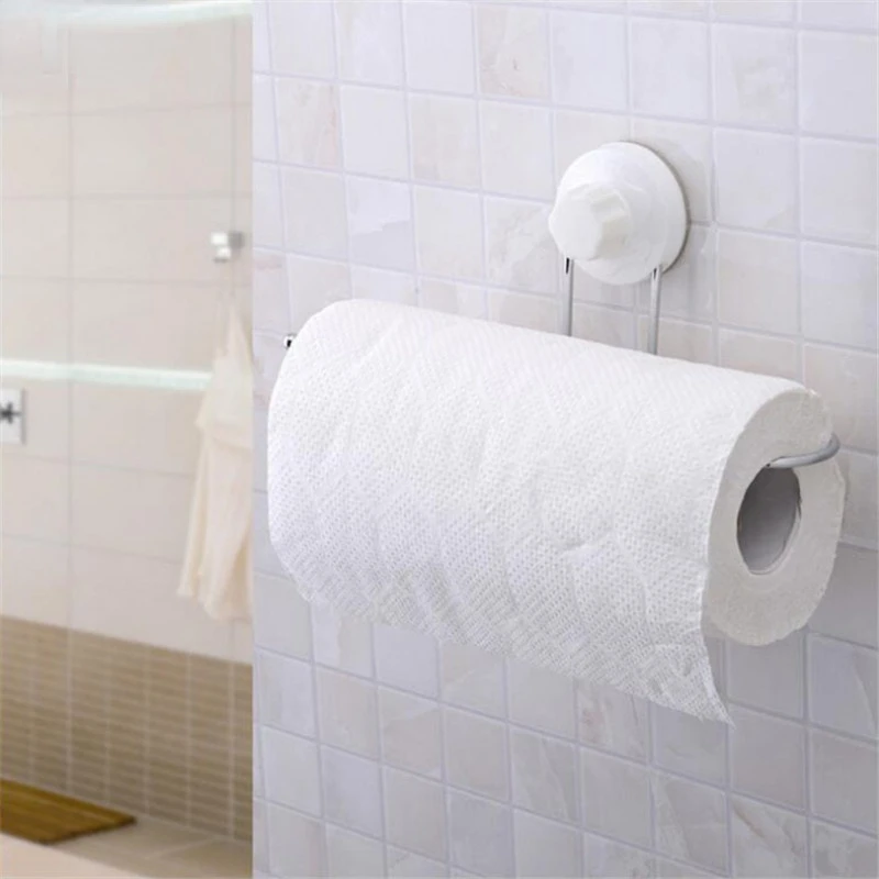 Bathroom Towel Bar Rack Toilet Paper Holder Strong Suction Multifunction Sucker Storage | Holders & Racks