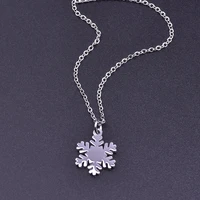 snowflake pendant necklace stainless steel necklaces for women men accessories winter necklace chain around neck fashion jewelry