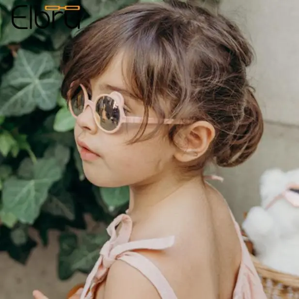 

Elbru New 2022 Fashion Bear Shape Ears Sunglasses Children's Sunglasses Cartoon Cute Retro Baby Boys Girl Outdoor sunglasses