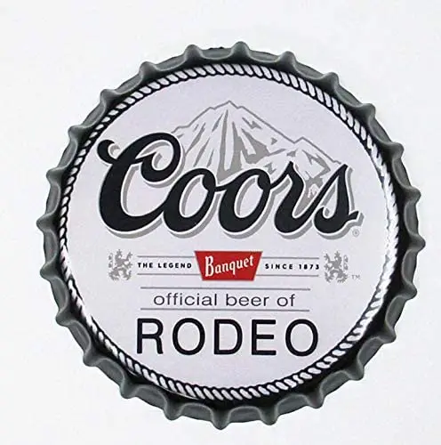 

Coors Rodeo Decorative Bottle Caps Metal Tin Signs Cafe Beer Bar Decoration Plat 13.8" Inches Wall Art Plaque