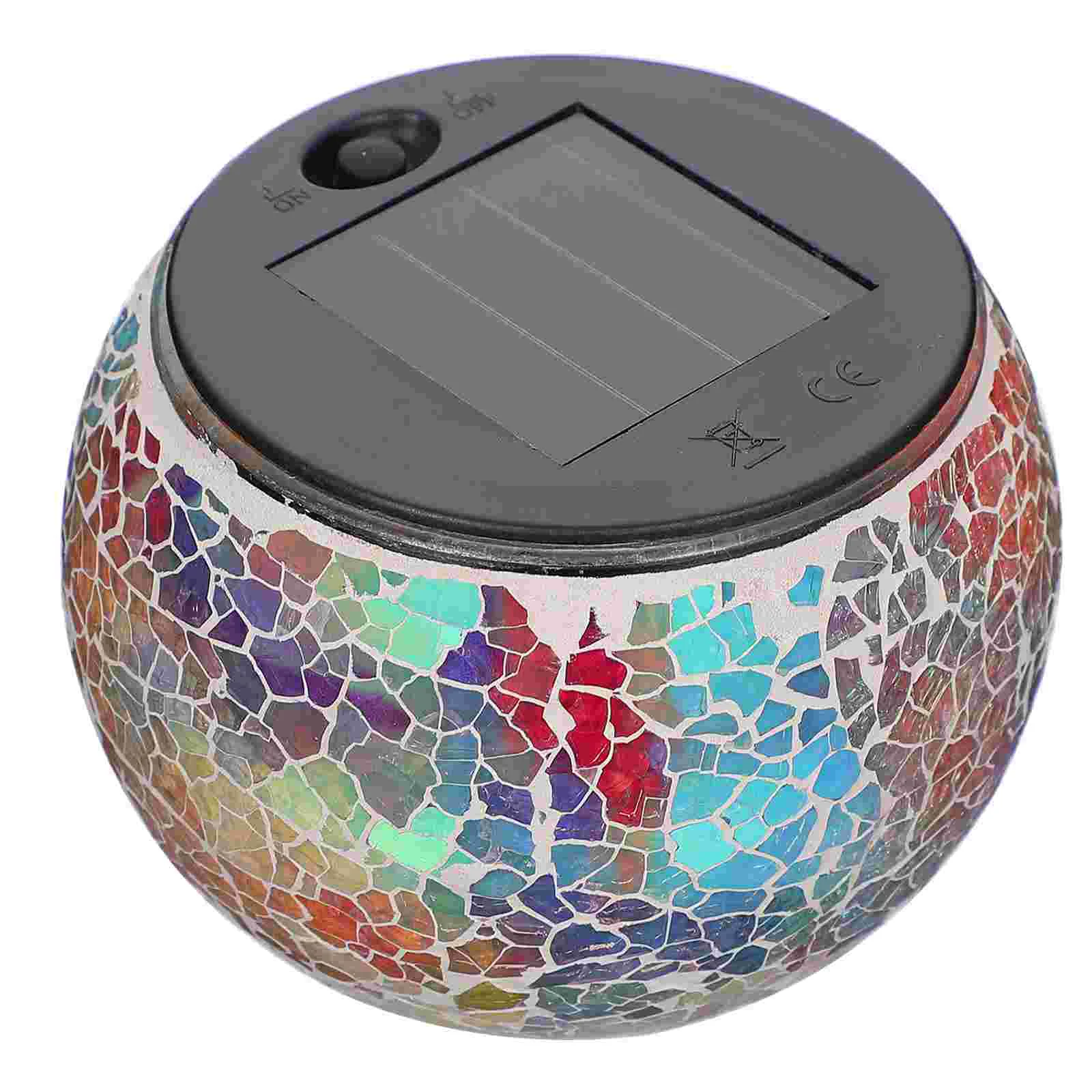 

Color Changing Mosaic Outdoor Solar Lantern Glass Globe Light Table Lamps Garden Lights Decorative LED Night Light for Home