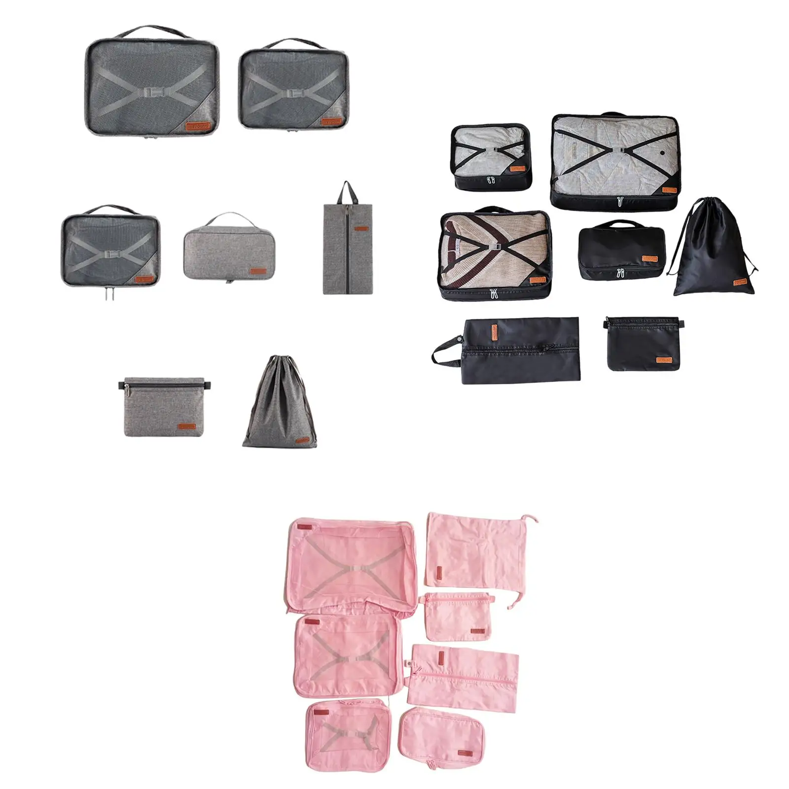 

Sets of 7 Oxford Cloth Assorted Size Travel Suitcases Packaging Cubes Luggage Classify Storage Bag Container Shoes Organizer