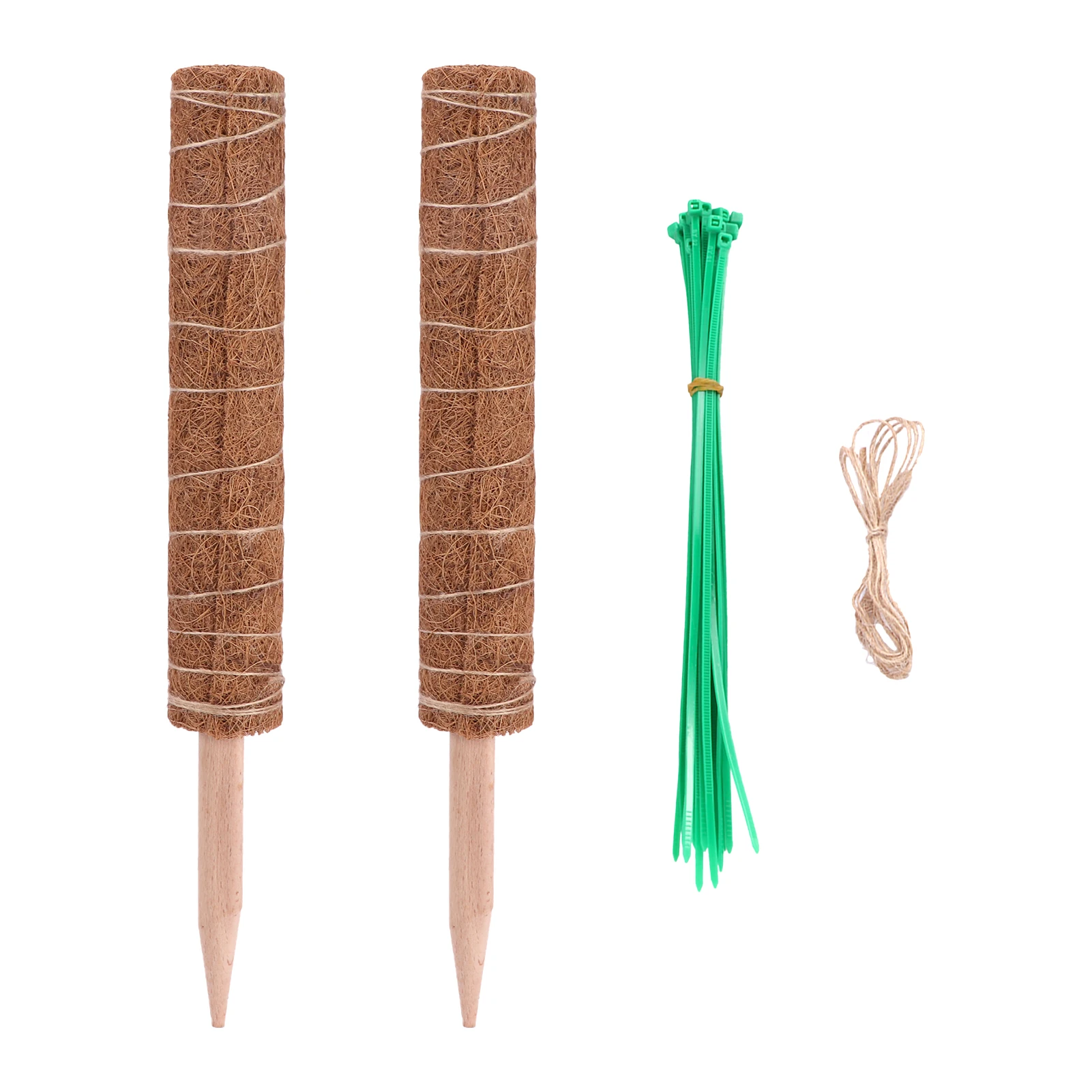 

2pcs Coir Totem Indoor Versatile Extendable Moss Poles Plant Support Creepers Garden Rope Set