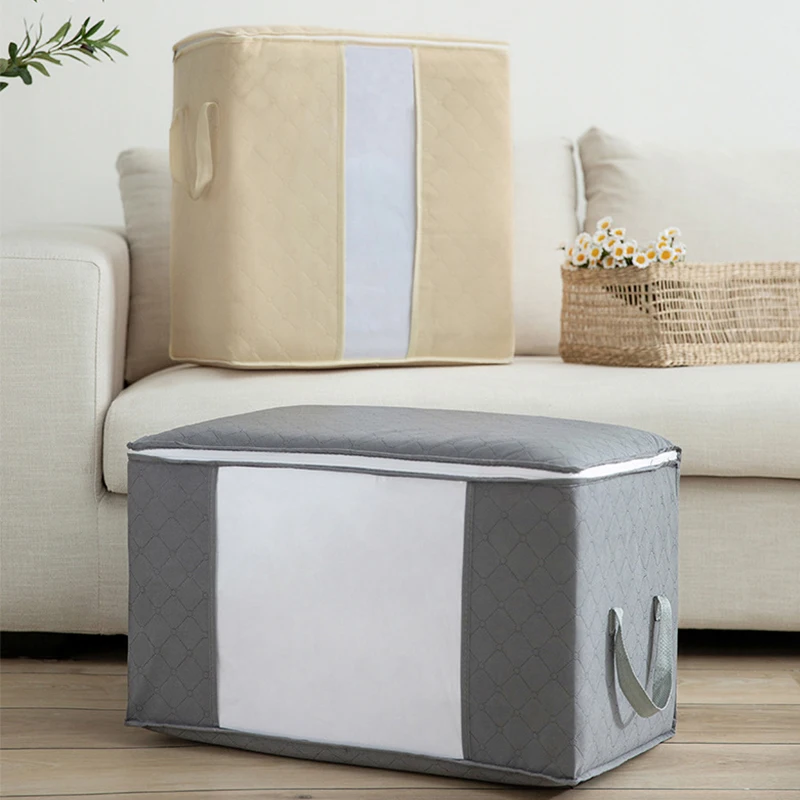 

Yaapeet Large Capacity Clothes Storage Bag Closet Organizers for Comforter Blanket Bedding Moisture Proof Foldable Container