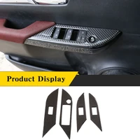 for toyota hilux 2015 2021 real carbon fiber car window glass lift switch panel cover decorative sticker car accessories
