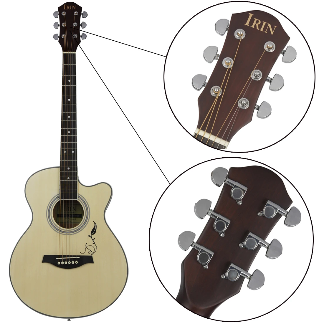 IRIN 40 Inch Acoustic Guitar 6 Strings Maple Body Folk Guitar Guitarra With Guitar Bag Capo Picks Strap Parts & Accessories enlarge