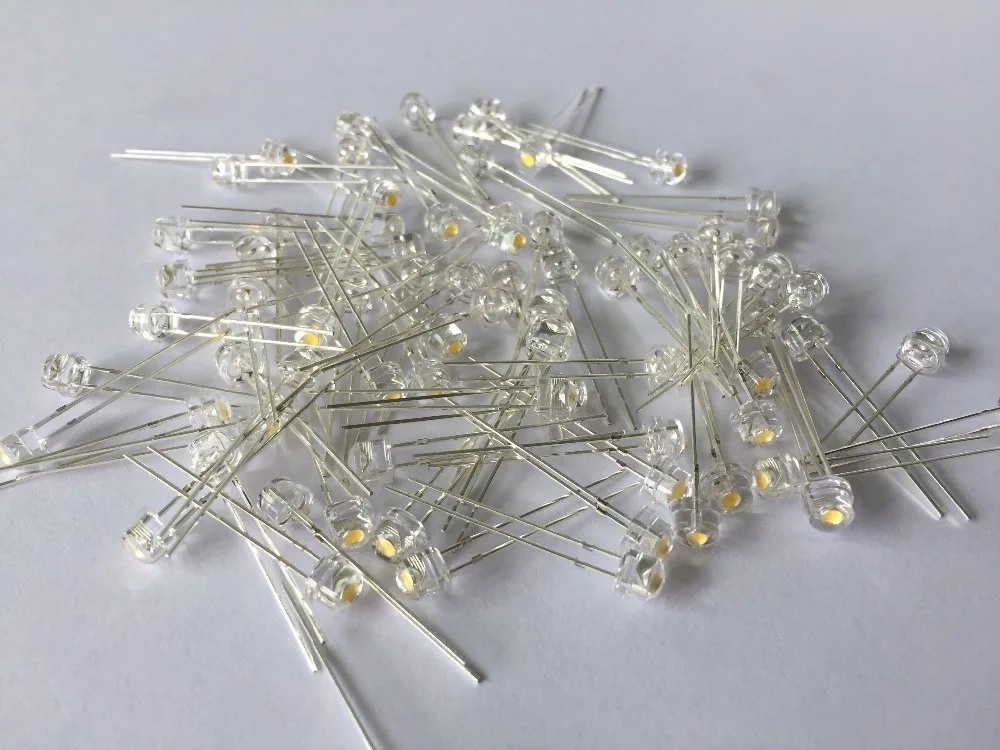 

500Pcs/Lot F5 5mm 23 mm White Straw Hat Super bright LED Light Lamp Super Bright Led Emitting Diode F5 LED light for DIY lights