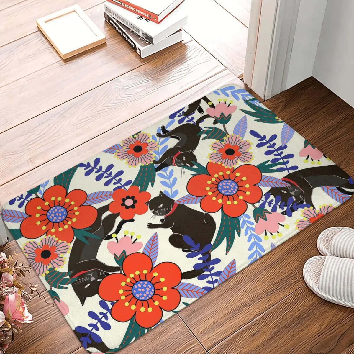 

Cat Meek Haughty Languor Vivacious Sprout Anti-Slip Doormat Kitchen Mat Flowers Hallway Carpet Welcome Rug Bedroom Decorative