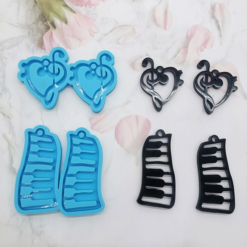 

Hear Note Piano Key Earrings Mold Combination Pendant Mold Epoxy Jewelry Mold Resin Casting Ornament Mold for Diy Crafts