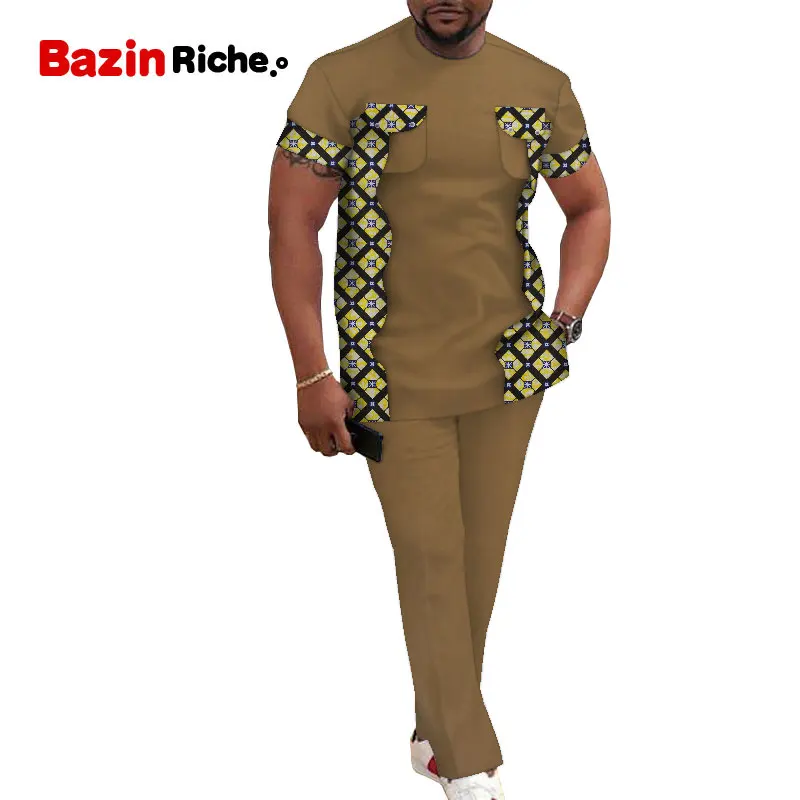 Костюм спортивный мужской повседневный футболка с коротким рукавом и штаны