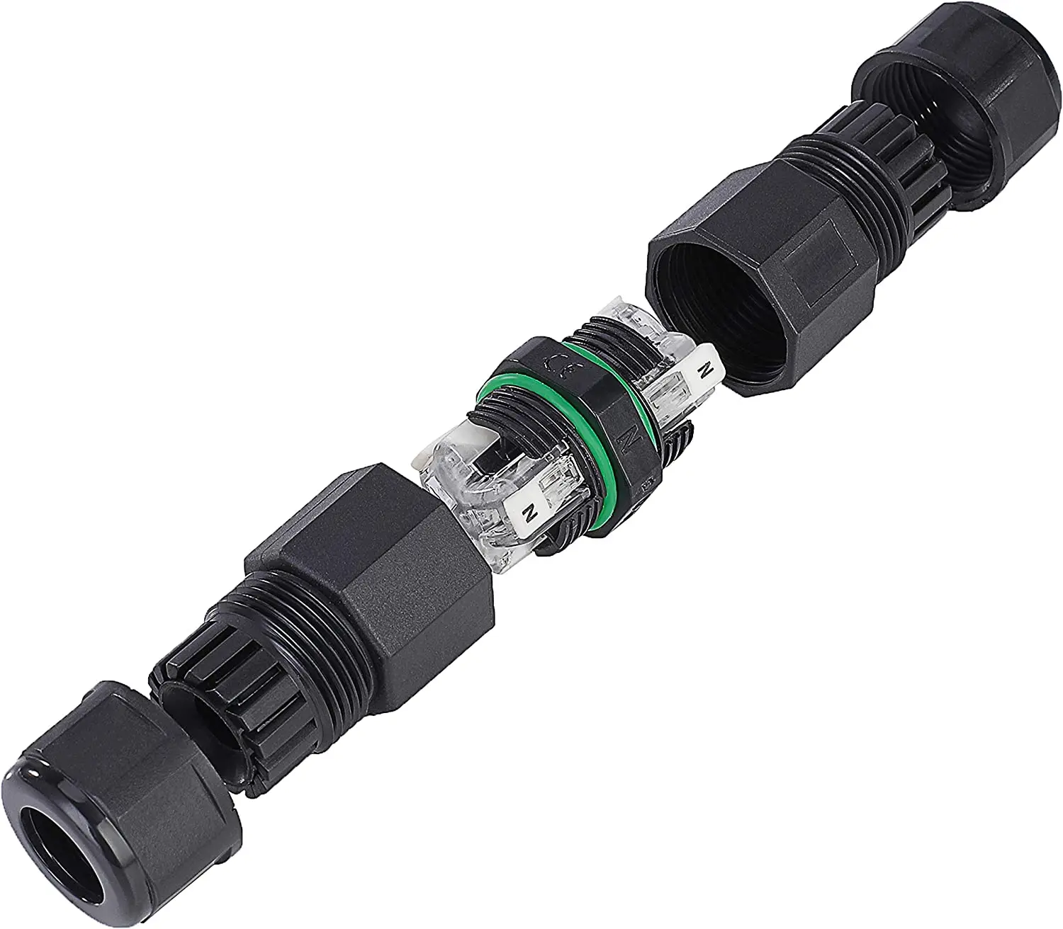 

Outdoor Cable Connector - 2 Pack IP68 3 Pin Waterproof Junction Box Connector Outside Sleeve Coupler (XY17 (3P)