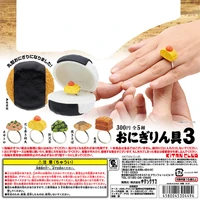 japanese kitan capsule toy salmon dark plum trendy artist toy jewelry rice roll ring 3 collection gifts