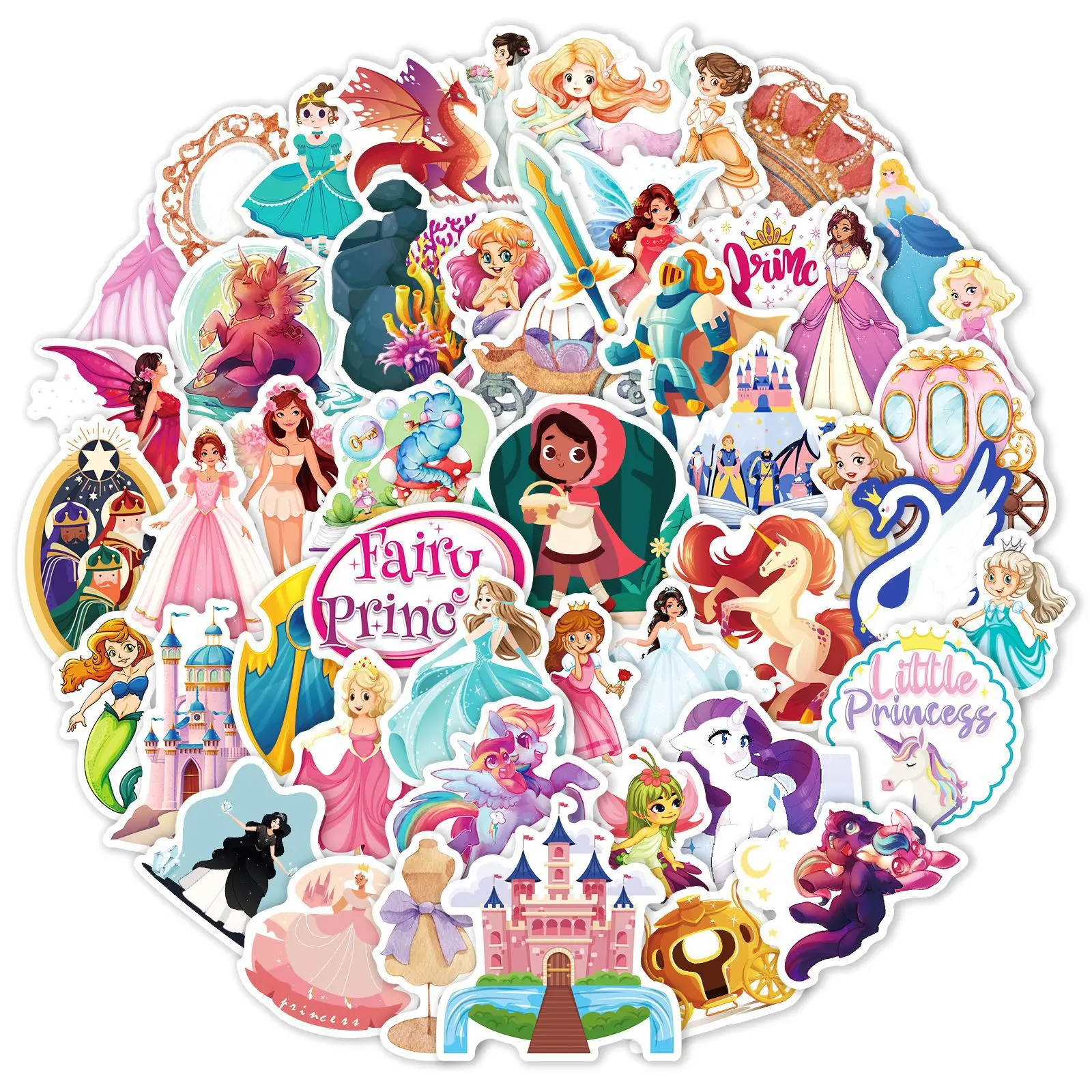 

50pcs Stickers Pegatinas Stationery Hentai Cute Autocollant Paper Post Aesthetic Naklejki Planner Anime Cartoon Fairy Princess