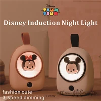 original disney mickey minnie winnie the pooh usb charging induction bedroom night light cartoon anime figure fashion cute toys