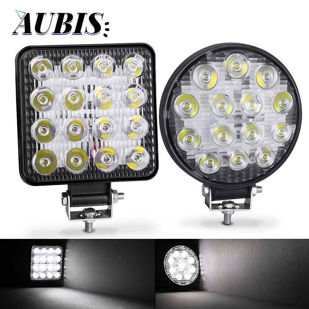 

48W Led Work Lights 16 LED Bar Light 12V Car Fog Lamp For Offroad 4x4 LED SUV ATV Tractor Headlight Bulbs Spotlight