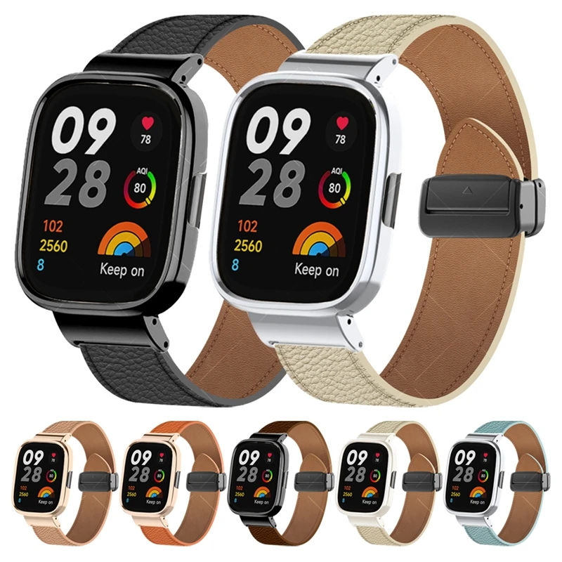 

Ремешок для Xiaomi Redmi Watch 3, металлический корпус, кожаная текстура, умный ремешок для часов, браслет для Redmi Watch 2 Lite, ремешок